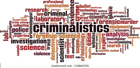 Criminalistics word cloud concept. Collage made of words about criminalistics. Vector illustration 