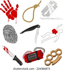 Criminology Police Crime Investigation Scene, Dead Body Vector Illustration Cartoon.