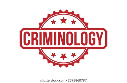 Criminology Red Rubber Stamp vector design.