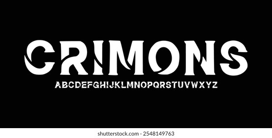 Crimons, Modern abstract digital tech font. Logo creative font, type, technology, movie, digital, music, movie. Font and illustration in vector format.

