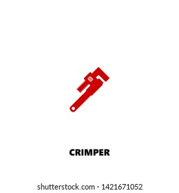 crimper icon. crimper vector design. sign design. red color