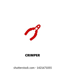 crimper icon. crimper vector design. sign design. red color
