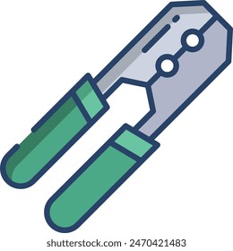 Crimping Cutter linear color vector illustration