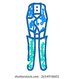 crimping pliers doodle icon sketch vector. crimping pliers sign. isolated symbol illustration