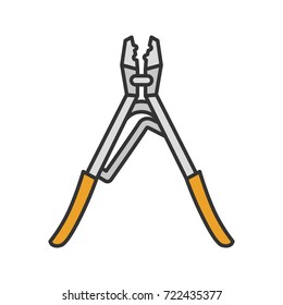 Crimping tool color icon. Isolated vector illustration