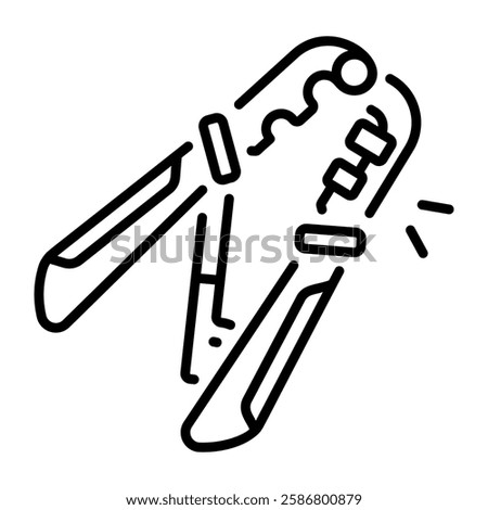 Crimping tool icon in line style 