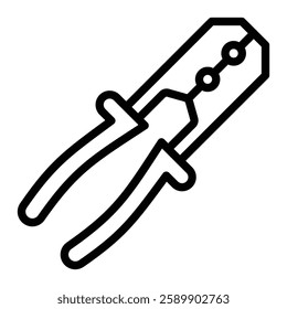 Crimping Tool Vector Line Icon Design For Personal And Commercial Use