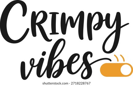 Crimpy vibes diseño de tipografía de Vector blanco negro naranja sobre fondo transparente para la ropa de escalada camiseta de la camiseta de impresión de la etiqueta engomada de la comunidad hobby regalo archivo de diseño creativo