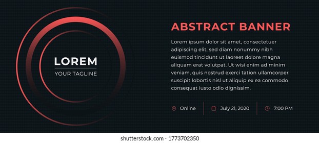 Crimson abstract poster vector template e-mail, party, workshop, event, webinar, conference, lesson, presentation, training, session. Design layout with contact icons