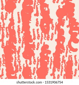 Crimson and Beige tie dye seamless pattern.  Shibori seamless print. Watercolor hand drawn batik.  Handmade watercolour shirt tie dye pattern. Japan traditional tile. Salmon and Beige shibori.