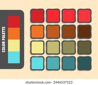 Crimson chocolate khaki mediumturquoise color palette, colour matching, rgb colors, harmonious colours catalog sample, design and edit idea