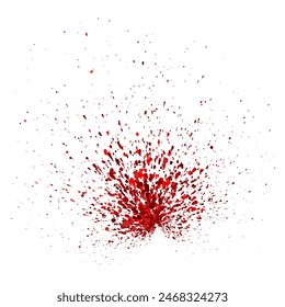 Crimson Eruption: A Splash of Red, A Burst of Red. A captivating digital artwork showcasing an explosive burst of red, emanating from a central point and spreading outward in a dynamic radial pattern.