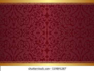 crimson   gold background and ornaments