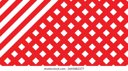 Crimson Gridlock: Una sorprendente pantalla diagonal de precisión geométrica en rojo y blanco, ideal para diseño moderno y visuales Abstractas, impacto gráfico audaz y patrón rítmico