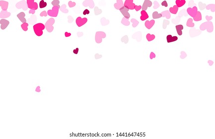 Crimson hearts confetti frame border love emotion vector background. Marvelous flying heart shapes decoration graphic design. 