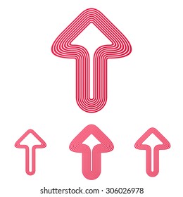 Crimson line arrow logo design set