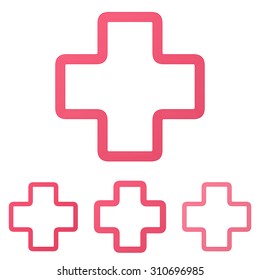 Crimson line plus logo design set