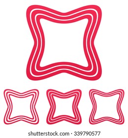 Crimson line square shape logo design set
