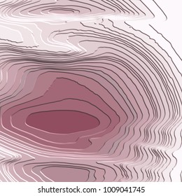 crimson red abstract 3D wave pattern with dark colored center and curved highlighted lines, vector illustration