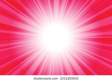 Crimson Red Sunburst Muster Hintergrund. Abstrakte Sonnenstrahlen flackern Hintergrund. Helle Comic-Sunburst-Effekt-Hintergrund für Vorlagen, Banner, Events, Anzeigen, Web, und vieles mehr.