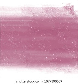 crimson red watercolor background with transparent fringed border and tiny white spots, vector illustration