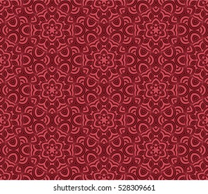 crimson shade hexagon kaleidoscope seamless pattern