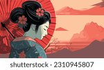 Crimson Splendor: The Enchanting Geisha in Ukiyo-e