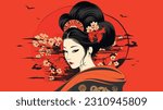 Crimson Splendor: The Enchanting Geisha in Ukiyo-e