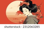 Crimson Splendor: The Enchanting Geisha in Ukiyo-e