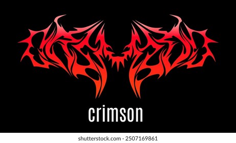 Crimson text typography dark lettering vector illustration for t-shirt music apparel