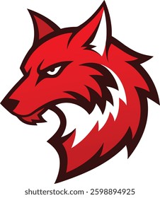 crimson wolf battle emblem mascot logo