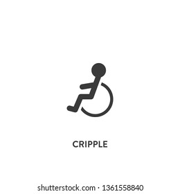 cripple icon vector. cripple sign on white background. cripple icon for web and app
