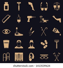 Cripple icons set. Simple set of 25 cripple vector icons for web for any design