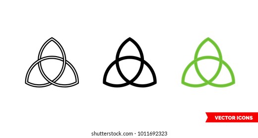 Cripple knot icon of 3 types: color, black and white, outline. Isolated vector sign symbol.