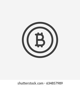 Cripto currency Bitcoin flat vector logo, icon for web, sticker for print.