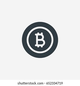 Cripto currency Bitcoin flat vector logo, icon for web, sticker for print.