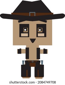 Cripto NFT blokchain, non fungible token. Pixel art character