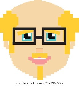 Cadena de blogs de NFT Criptopunk, token no fungible. Carácter de arte de píxeles