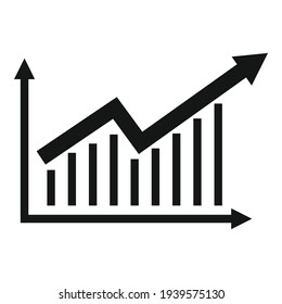 Crisis bar chart icon. Simple illustration of crisis bar chart vector icon for web design isolated on white background