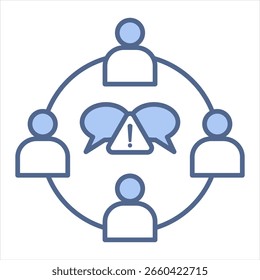 Crisis Communication Blue Icon Vector Illustration