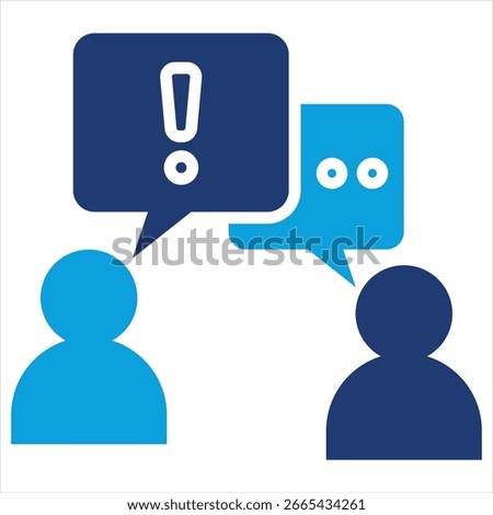 Crisis Communication Flat Blue Icon Vector Illustration