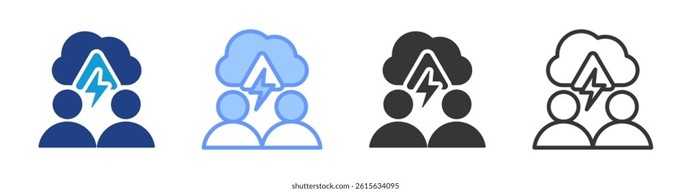 Crisis Communication icon set multiple style collection
