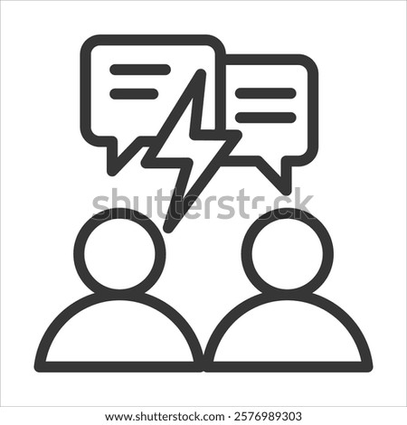 Crisis Comunication Outline Icon Vector Illustration