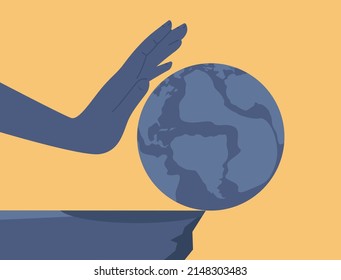 Crisis concept. Bankruptcy with falling down profit graph and money decrease. Idea of financial and business decline and losses. Flat vector illustration