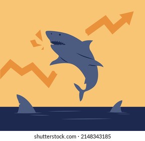 Concepto de crisis. La bancarrota con la caída del gráfico de ganancias y la disminución del dinero. Idea de decadencia y pérdidas financieras y empresariales. Ilustración vectorial plana