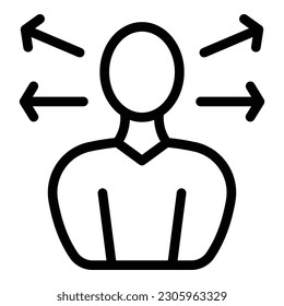 Crisis creativity person icon outline vector. Work process. Sad depression