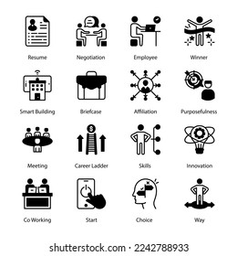 Crisis, Efficiency, Process, Friendship, Failure, Business Time, International, Online Bank, Rental Broker, Capex Growth, Team, Taxes, Target, Business Success, Strategy, Plan, Glyph Icons