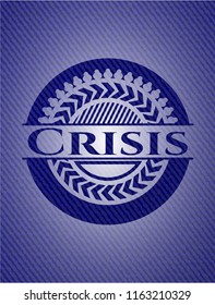 Crisis emblem with jean background