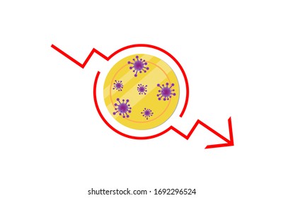 Crisis and finance concept. COVID-19 or Coronavirus affects global stock market. World economy hit by corona virus outbreak and pandemic fears. dangerous virus from Wuhan, China.