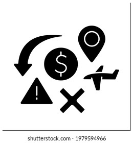 Crisis glyph icon. Humanitarian catastrophe, economical crushes. Too many migrants. Migration concept. Filled flat sign. Isolated silhouette vector illustration